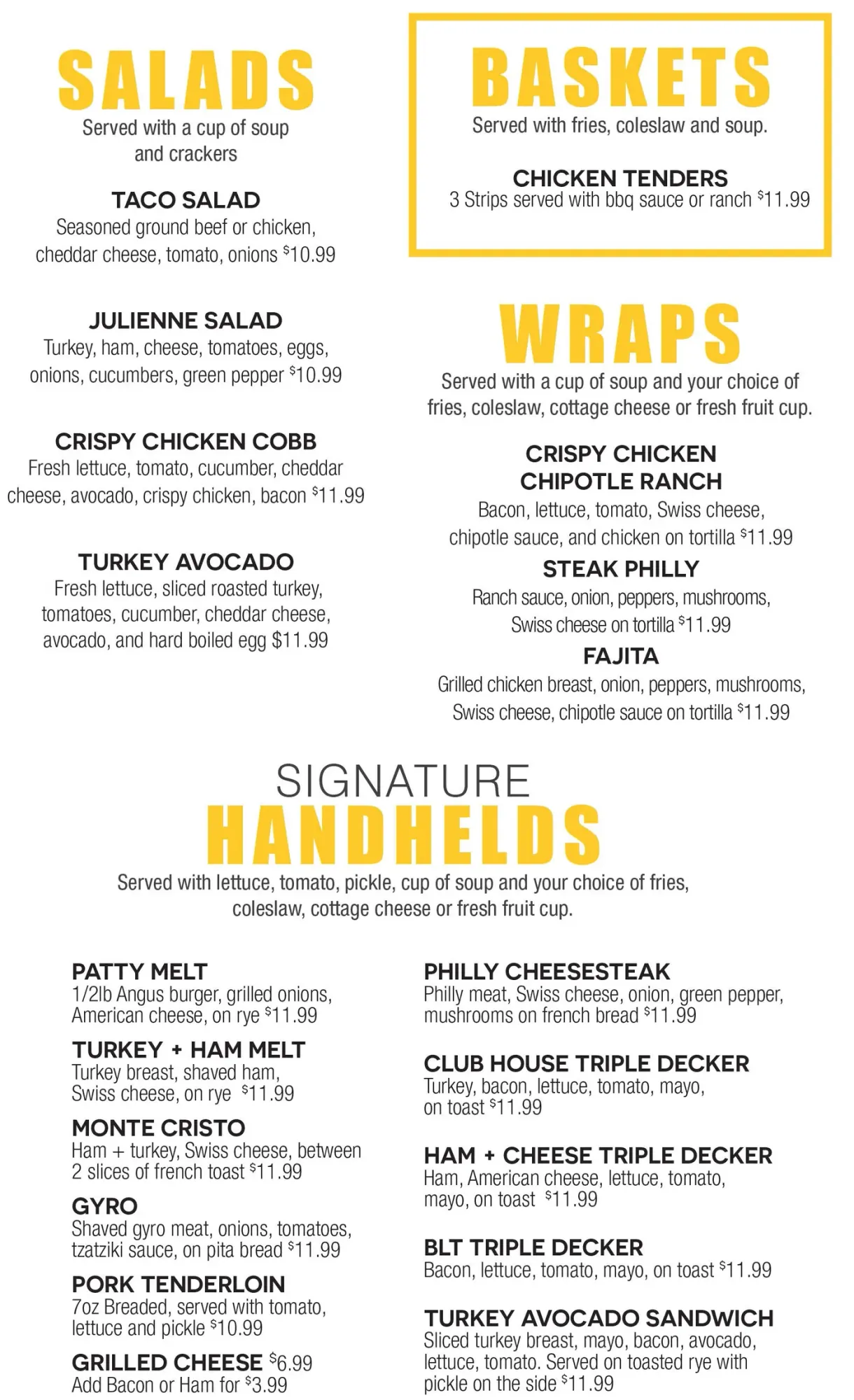 Check out our options on our menu - Page 5